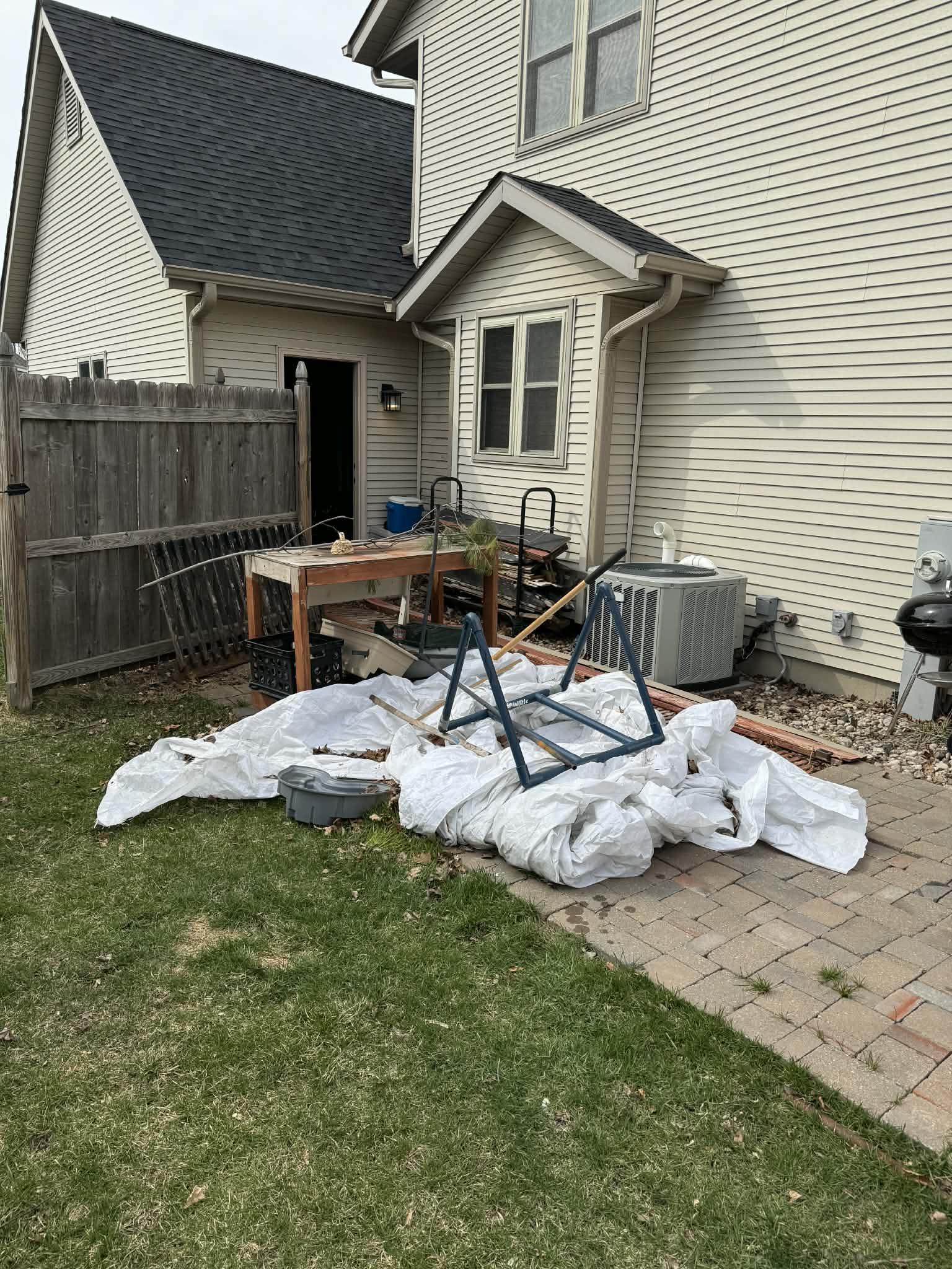 Patio and yard waste removal before